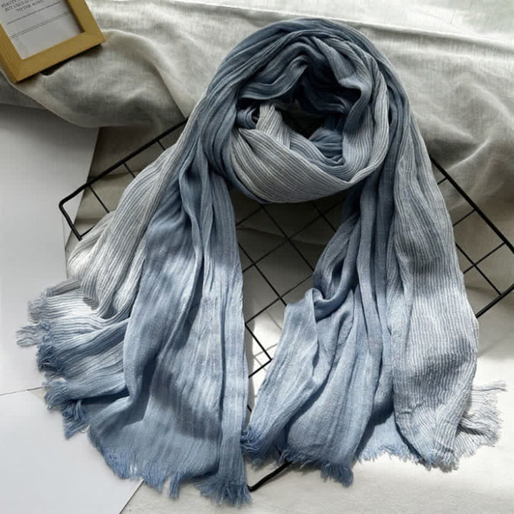 Buddha Stones Spring Fall Two Tone Fine Stripe Casual Tassel Men's Scarf - LightSteelBlue - image 7