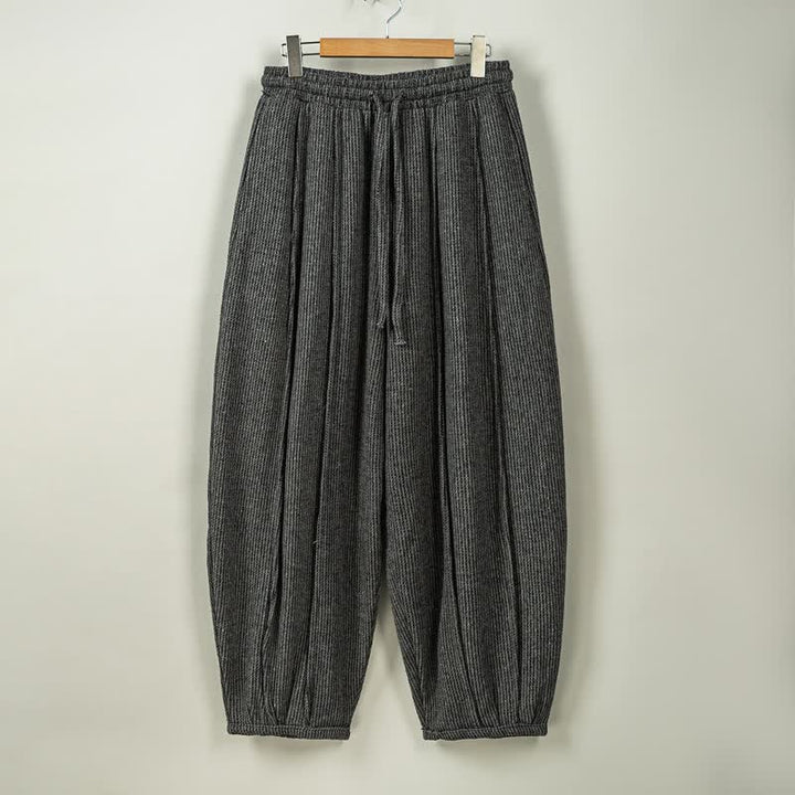 Buddha Stones Fall Winter Casual Vintage Drawstring Solid Long Pants Men's Harem Pants With Pockets - Black - US/UK/AU46，EU56 (5XL) - image 7