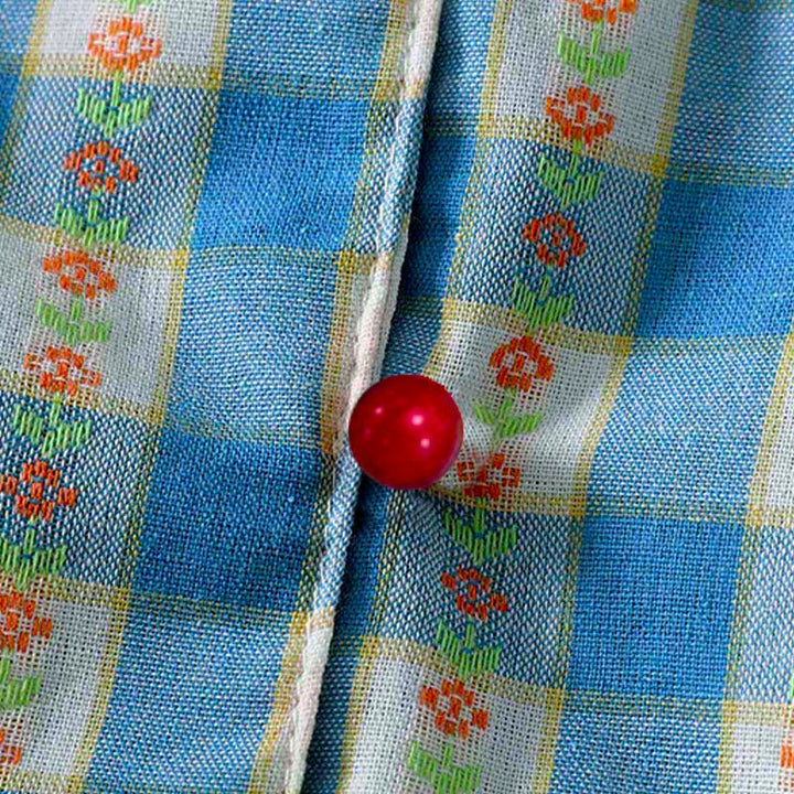 Buddha Stones Summer Button-Up Drawstring Gingham Women's Summer Sleeveless Dress With Pockets - image 9