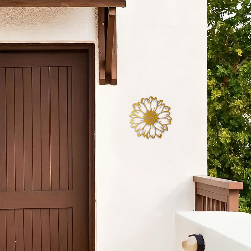 Buddha Stones Round Floral Sunflower Energy Iron Metal Wall Decor - image 20