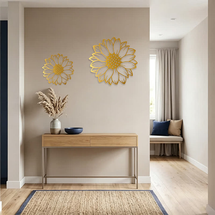Buddha Stones Round Floral Sunflower Energy Iron Metal Wall Decor - image 35