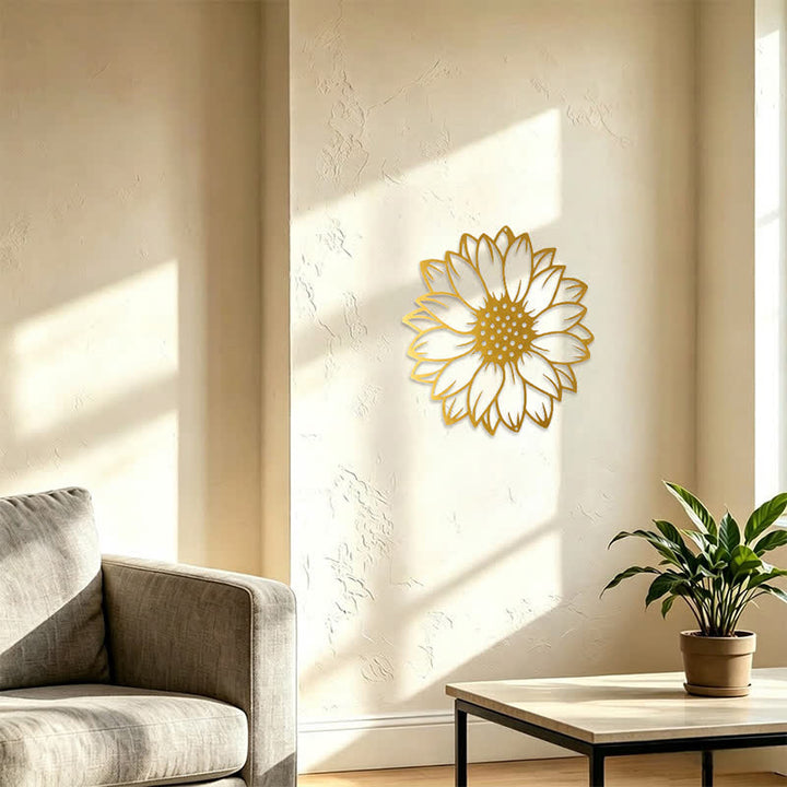 Buddha Stones Round Floral Sunflower Energy Iron Metal Wall Decor - image 28