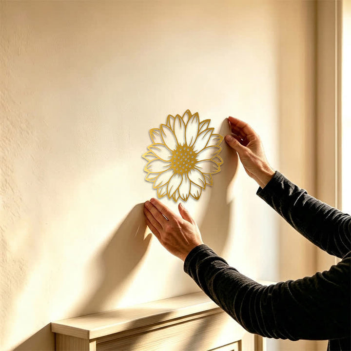 Buddha Stones Round Floral Sunflower Energy Iron Metal Wall Decor - image 20