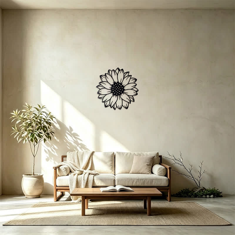 Buddha Stones Round Floral Sunflower Energy Iron Metal Wall Decor - image 14
