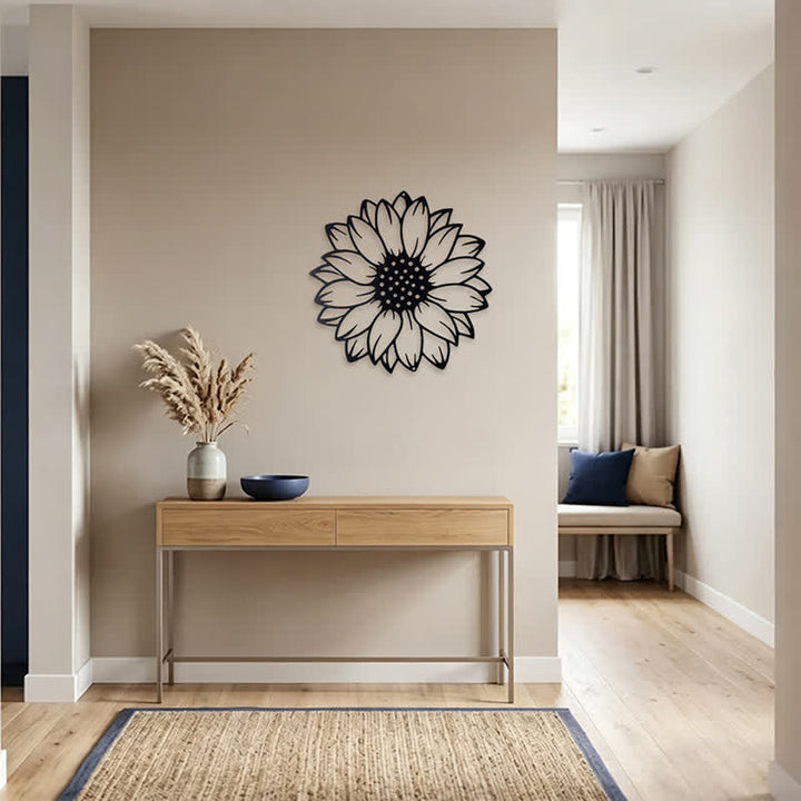 Buddha Stones Round Floral Sunflower Energy Iron Metal Wall Decor - image 17