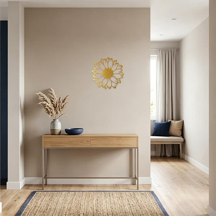 Buddha Stones Round Floral Sunflower Energy Iron Metal Wall Decor - image 24
