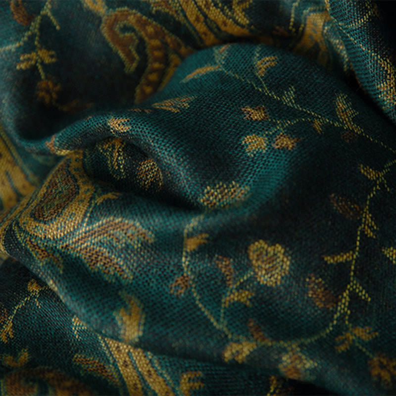 Buddha Stones Tibetan Cashew Flower Vine Print Tassels Shawl Fall Winter Soft Scarf Wrap - image 2