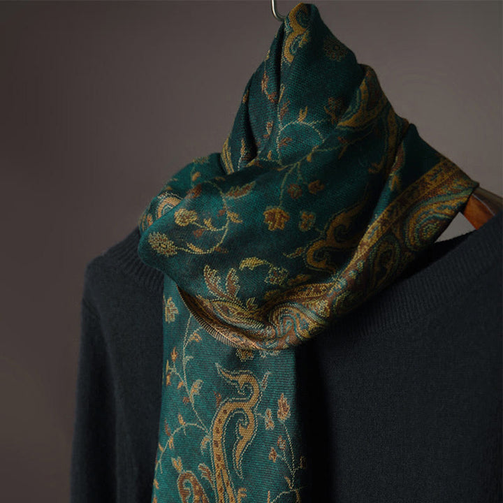Buddha Stones Tibetan Cashew Flower Vine Print Tassels Shawl Fall Winter Soft Scarf Wrap - image 5