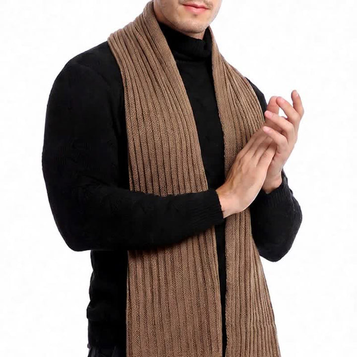 Buddha Stones Fall Winter Classic Long Ribbed Knit Men's Scarf - image 4