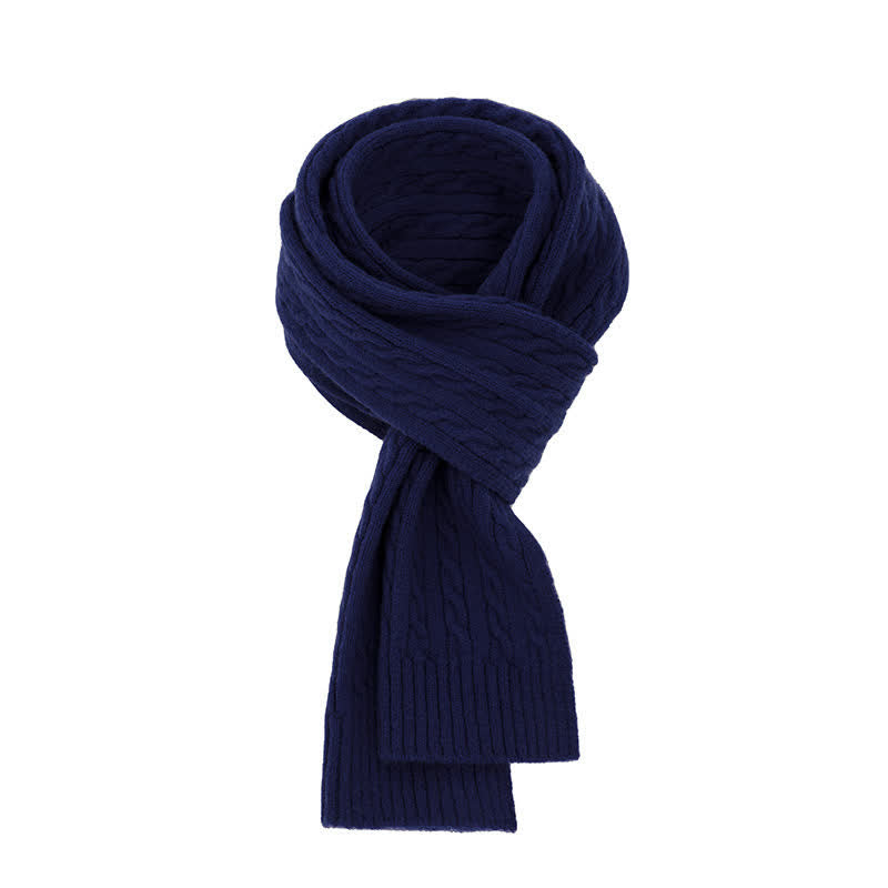 Buddha Stones Fall Winter Classic Cable Knit Cozy Men's Scarf - MidnightBlue - image 1