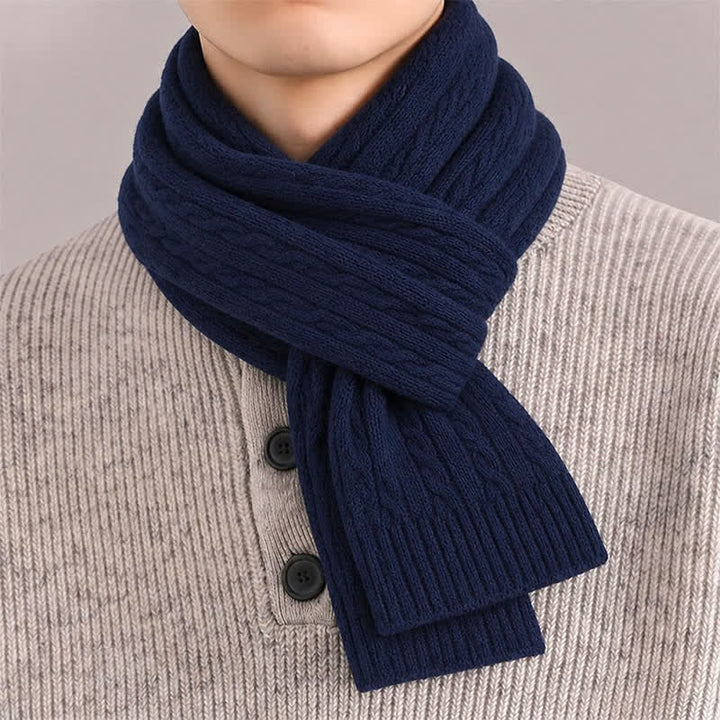 Buddha Stones Fall Winter Classic Cable Knit Cozy Men's Scarf - image 0