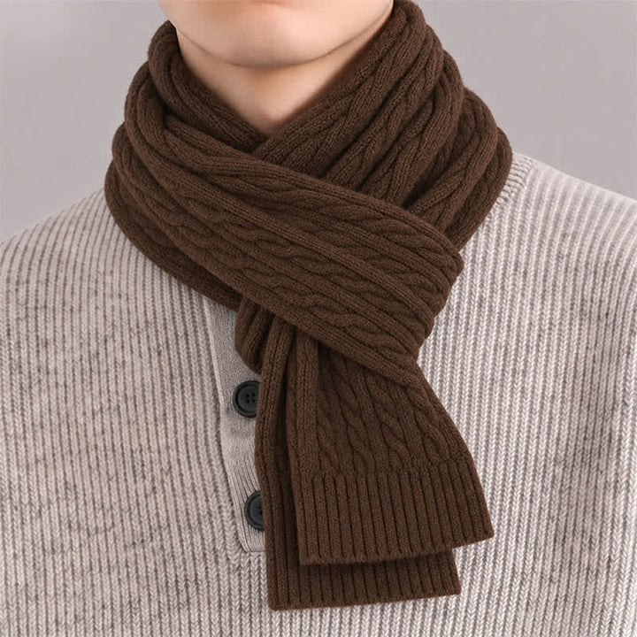 Buddha Stones Fall Winter Classic Cable Knit Cozy Men's Scarf - image 2
