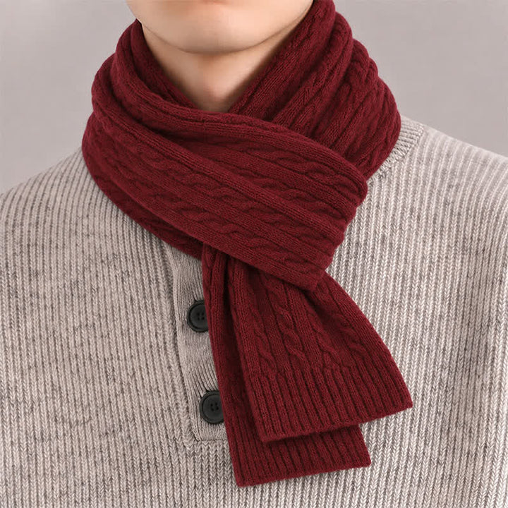 Buddha Stones Fall Winter Classic Cable Knit Cozy Men's Scarf - image 9
