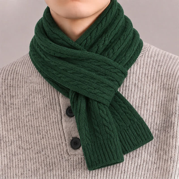 Buddha Stones Fall Winter Classic Cable Knit Cozy Men's Scarf - image 5