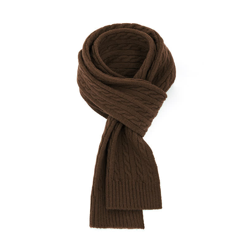 Buddha Stones Fall Winter Classic Cable Knit Cozy Men's Scarf - SaddleBrown - image 3