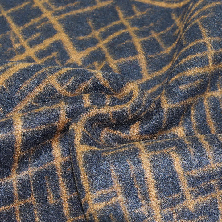 Buddha Stones Fall Winter Geometric Crosshatch Tassel Classic Men's Scarf - image 7