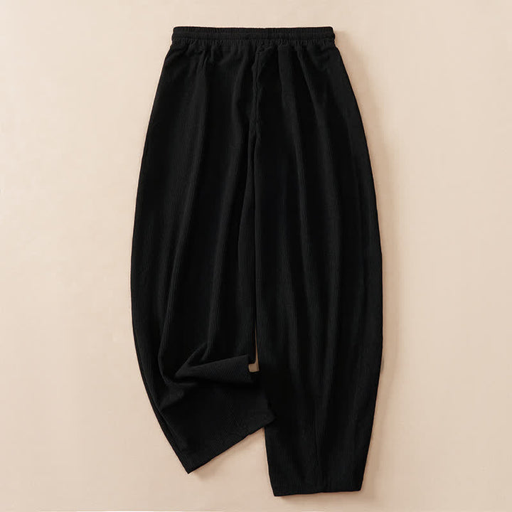 Buddha Stones Fall Winter Casual Drawstring Solid Cropped Pants Women's Harem Pants With Pockets - image 8