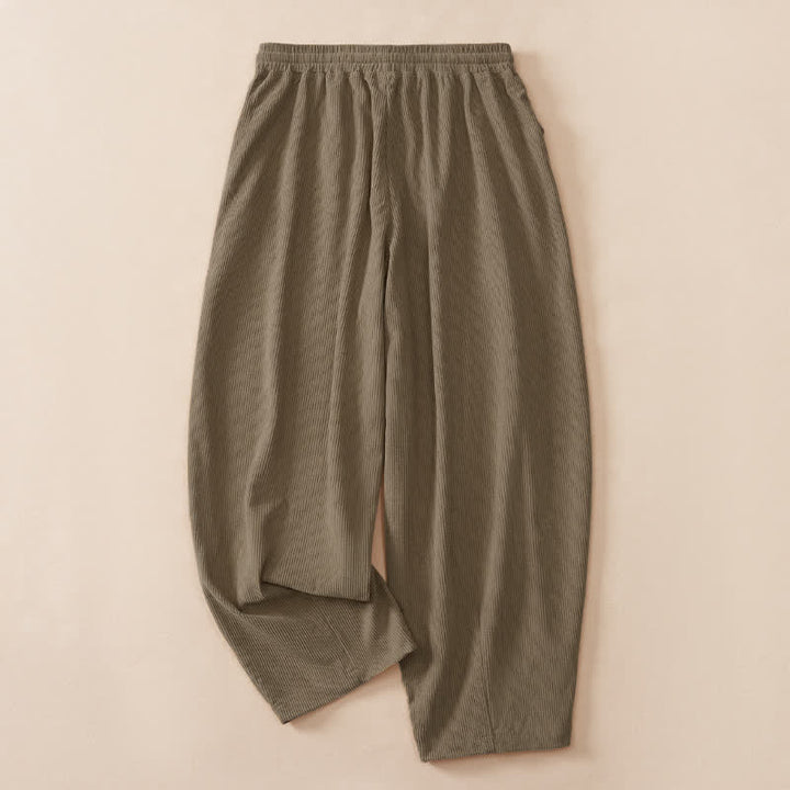 Buddha Stones Fall Winter Casual Drawstring Solid Cropped Pants Women's Harem Pants With Pockets - image 16