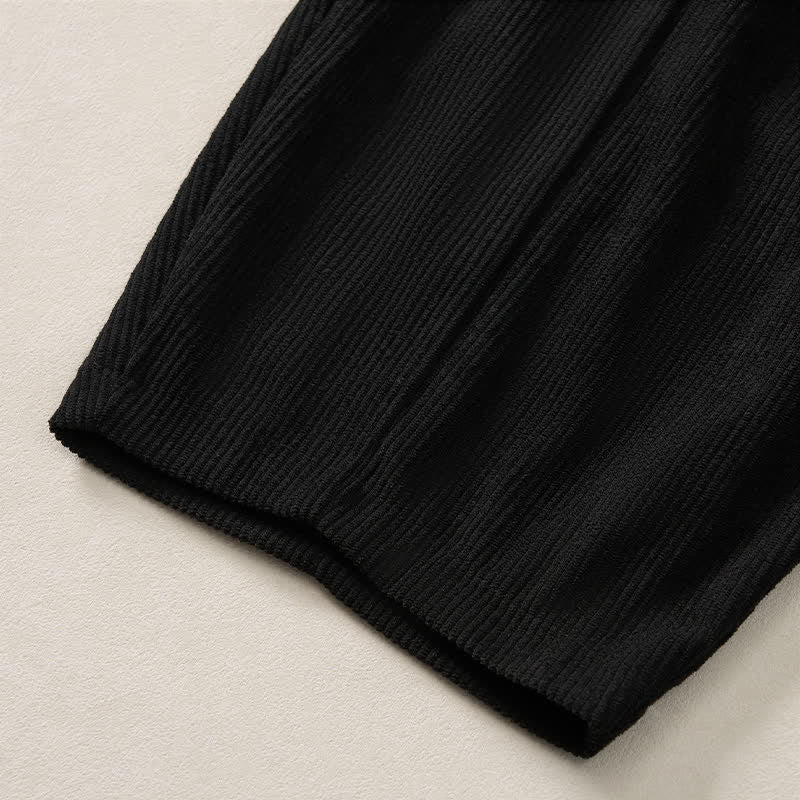 Buddha Stones Fall Winter Casual Drawstring Solid Cropped Pants Women's Harem Pants With Pockets - image 14