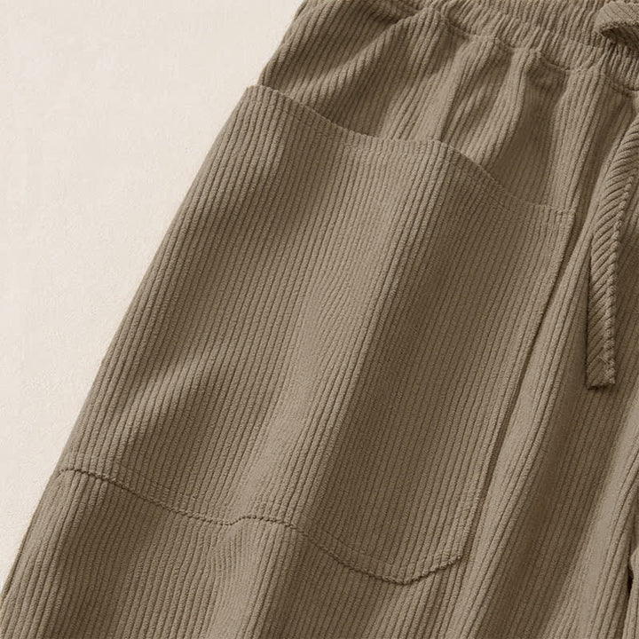 Buddha Stones Fall Winter Casual Drawstring Solid Cropped Pants Women's Harem Pants With Pockets - image 17