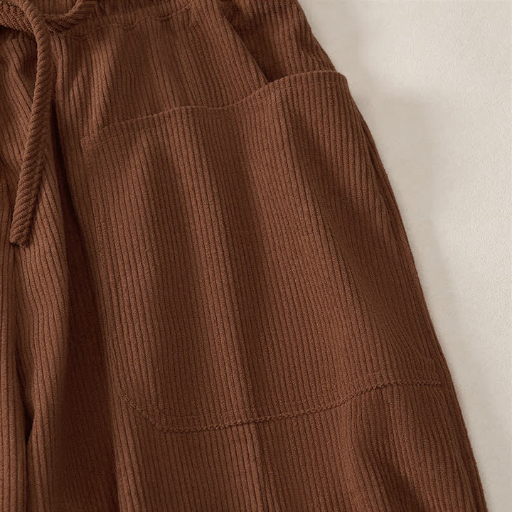 Buddha Stones Fall Winter Casual Drawstring Solid Cropped Pants Women's Harem Pants With Pockets - image 4