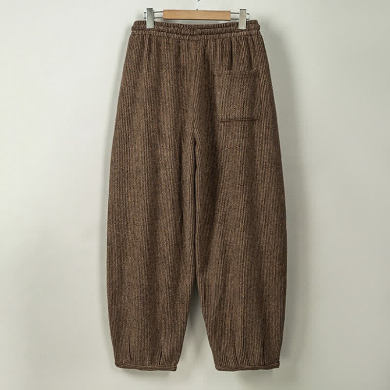 Buddha Stones Fall Winter Casual Vintage Drawstring Solid Long Pants Men's Harem Pants With Pockets - image 1