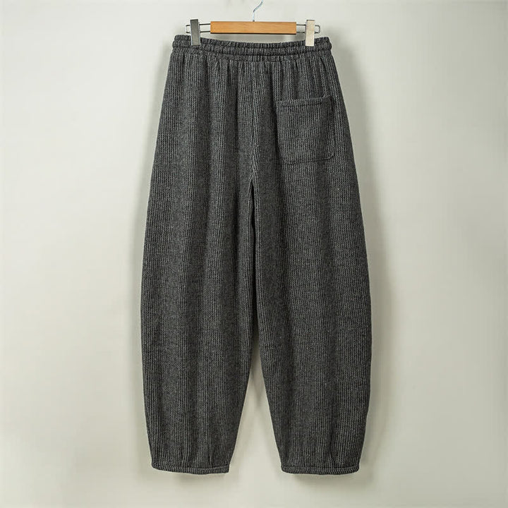 Buddha Stones Fall Winter Casual Vintage Drawstring Solid Long Pants Men's Harem Pants With Pockets - image 8