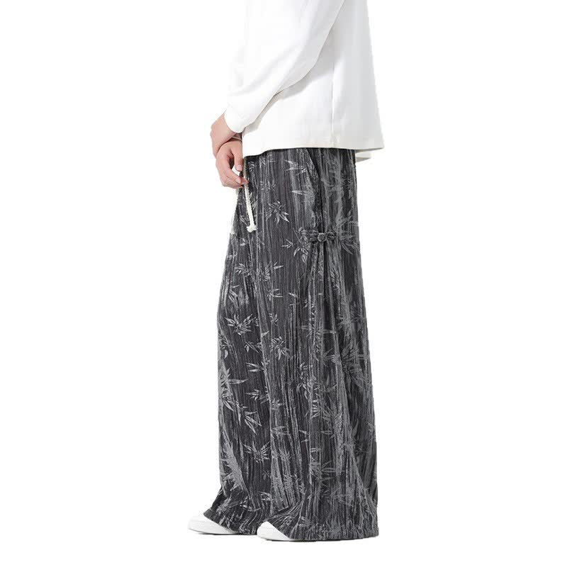 Buddha Stones Fall Winter Casual Boho Drawstring Abstract Bamboo Long Pants Men's Straight Leg Pants With Pockets - image 4