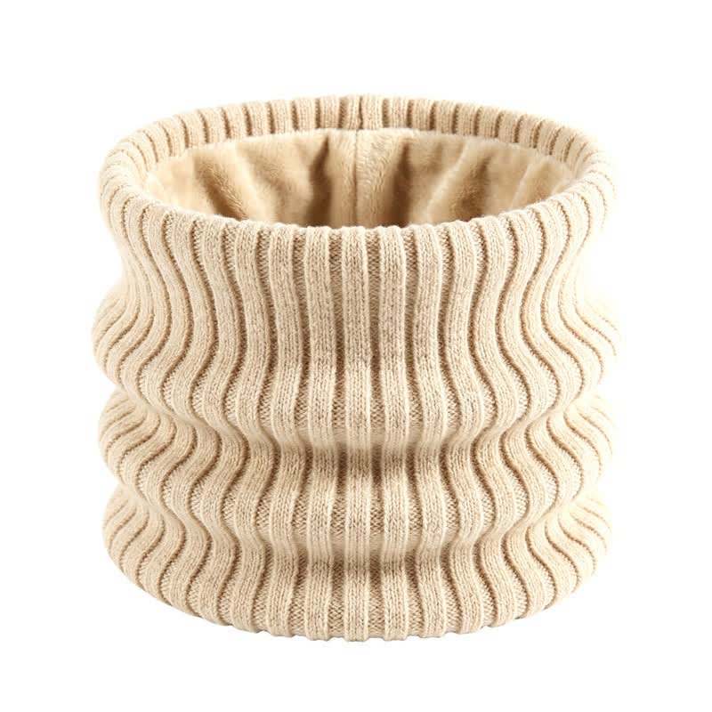 Buddha Stones Winter Ribbed Knit Fleece Lined Neck Gaiter Men's Scarf - Beige - image 7