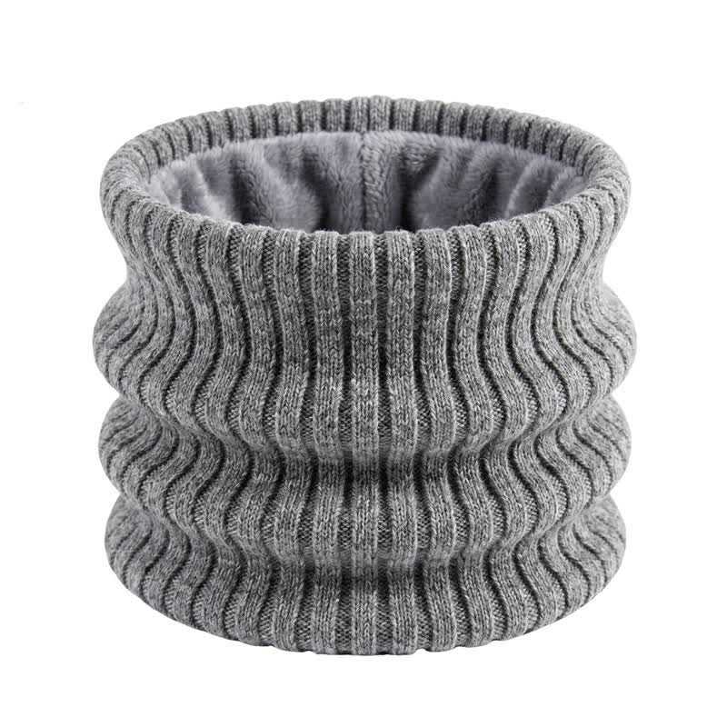 Buddha Stones Winter Ribbed Knit Fleece Lined Neck Gaiter Men's Scarf - DarkGray - image 1