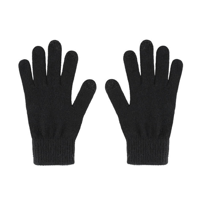 Buddha Stones 3Pcs Winter Ribbed Knit Matching Gift Set Men's Scarf Hat Gloves - image 2