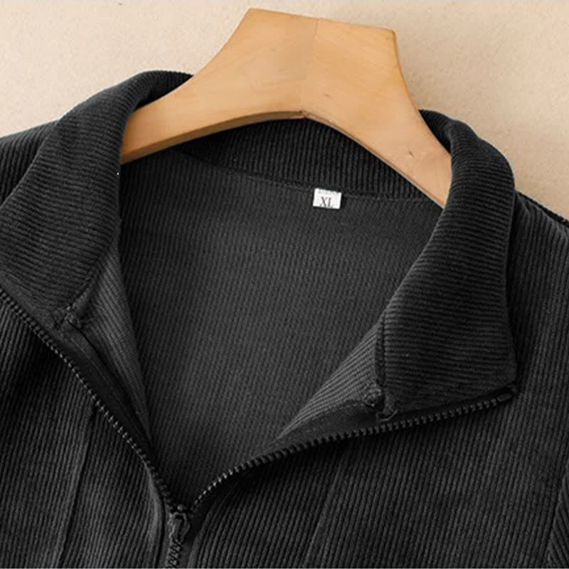 Buddha Stones Fall Winter Casual Tang Style Quarter Zip Solid Corduroy Women's Long Sleeve Dress With Pockets - image 14