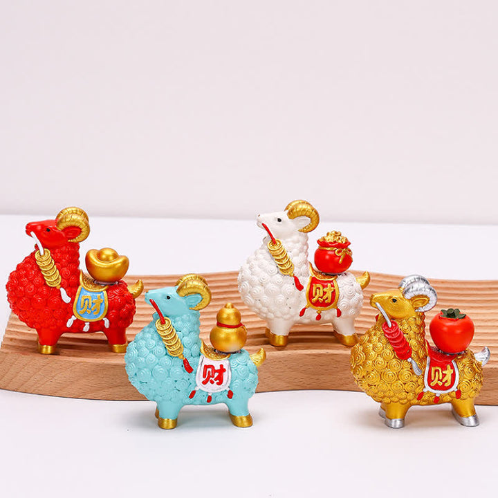 Buddha Stones Resin Prosperity Goat Sheep Fortune Bag Ingot Gourd Persimmon Desktop Ornament Cute Animal Decor - image 10