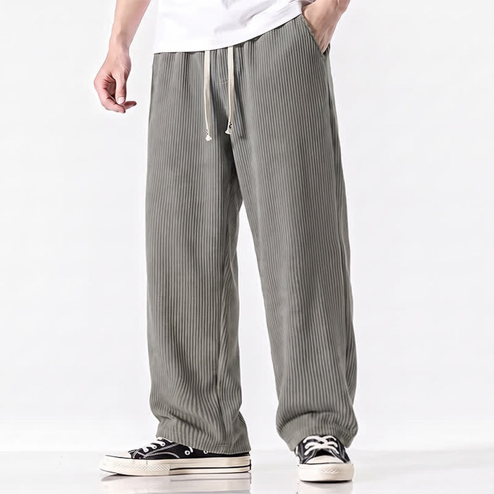 Buddha Stones Fall Winter Minimalist Casual Drawstring Solid Corduroy Long Pants Men's Straight Leg Pants With Pockets - Gray - US/UK/AU44, EU54 (3XL) - image 21
