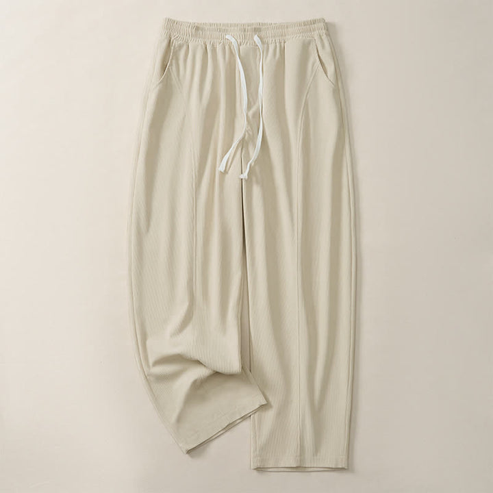 Buddha Stones Fall Winter Casual Minimalist Drawstring Solid Long Pants Corduroy Men's Tapered Pants With Pockets - image 12