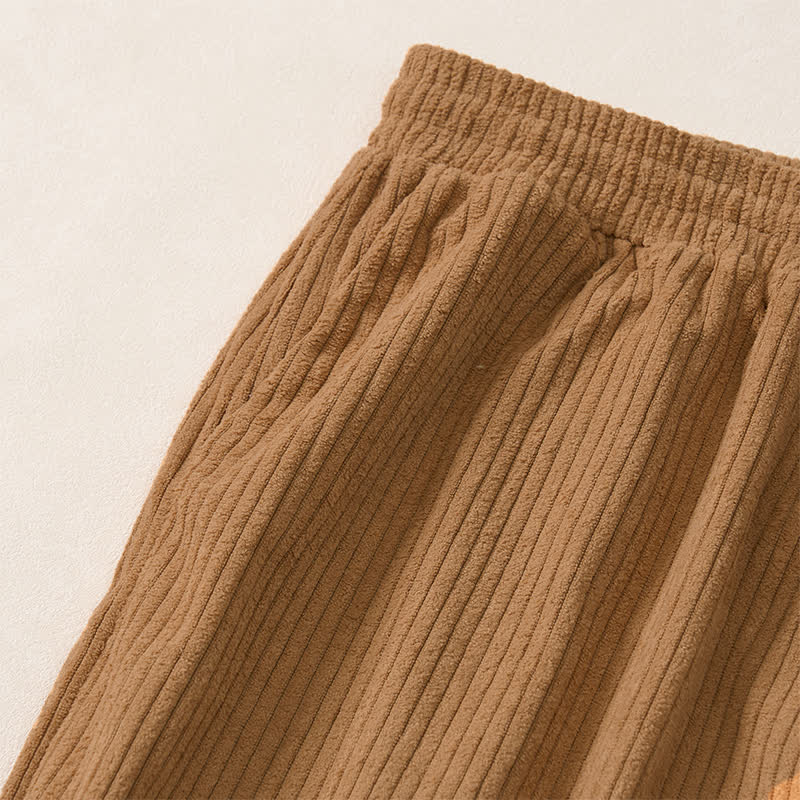 Buddha Stones Fall Winter Minimalist Casual Drawstring Solid Corduroy Long Pants Men's Straight Leg Pants With Pockets - image 5