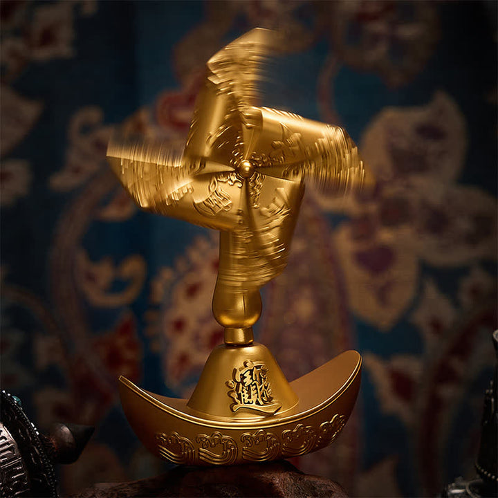 Buddha Stones Brass Ship Pinwheel Ingot Direction Decor Wealth & Fortune Symbols - image 5