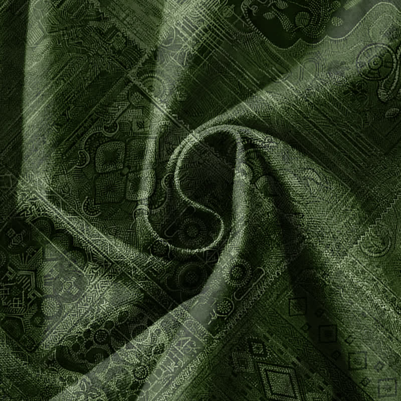 Buddha Stones Pure Cotton Shadow Paisley Pattern Drawstring Men's Harem Pants With Pockets - image 17
