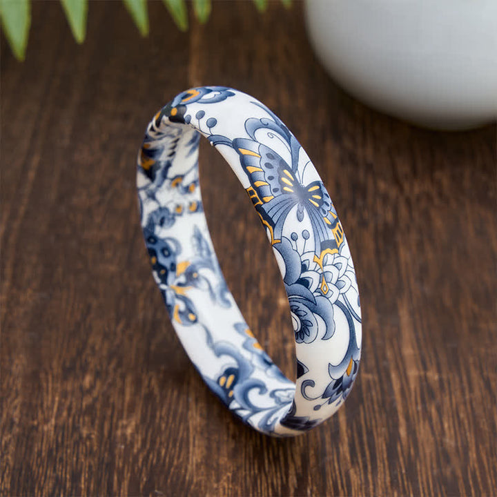 Buddha Stones Ceramic Butterfly Hand-Painted Freedom Bracelet Bangle - image 8