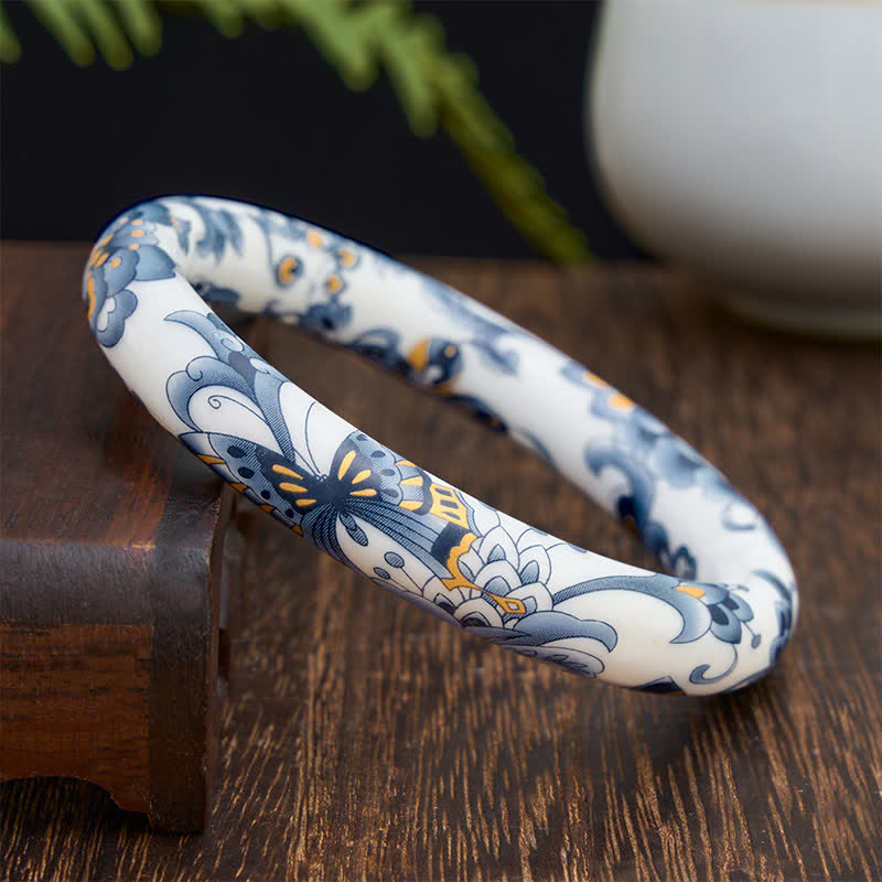 Buddha Stones Ceramic Butterfly Hand-Painted Freedom Bracelet Bangle - image 2