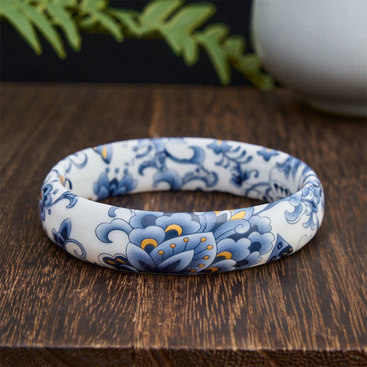 Buddha Stones Ceramic Butterfly Hand-Painted Freedom Bracelet Bangle - Wide - image 7
