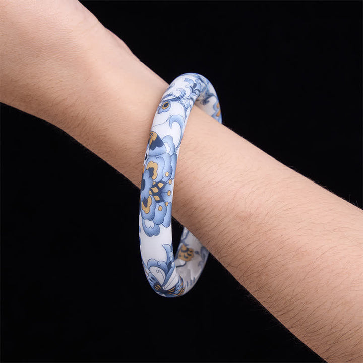 Buddha Stones Ceramic Butterfly Hand-Painted Freedom Bracelet Bangle - image 4