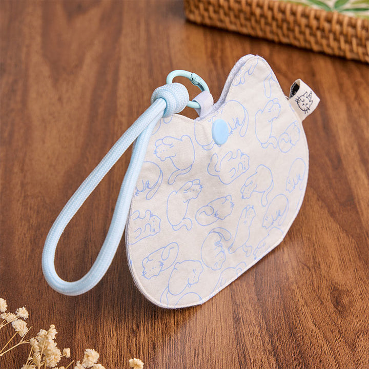 Buddha Stones Yellow White Kitten Paw Print Pattern Cute Snap Button Wallet - image 7