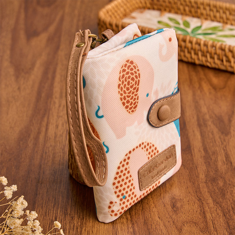 Buddha Stones PU Leather Elephant Trifold Compact Purse - image 3