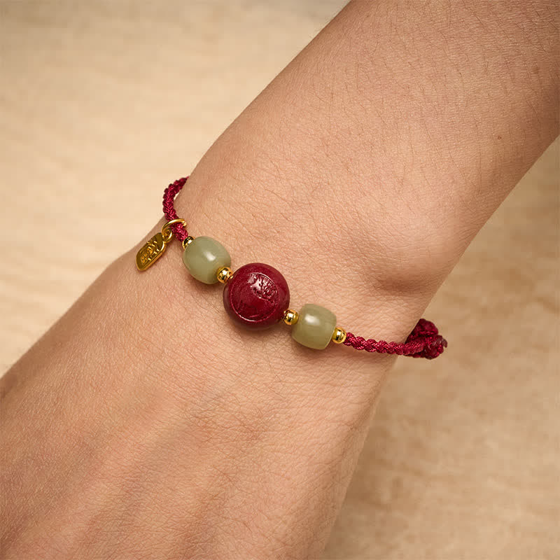 Buddha Stones Cinnabar Fu Character Chinese Zodiac Braided Red String Fortune Bracelet - image 12