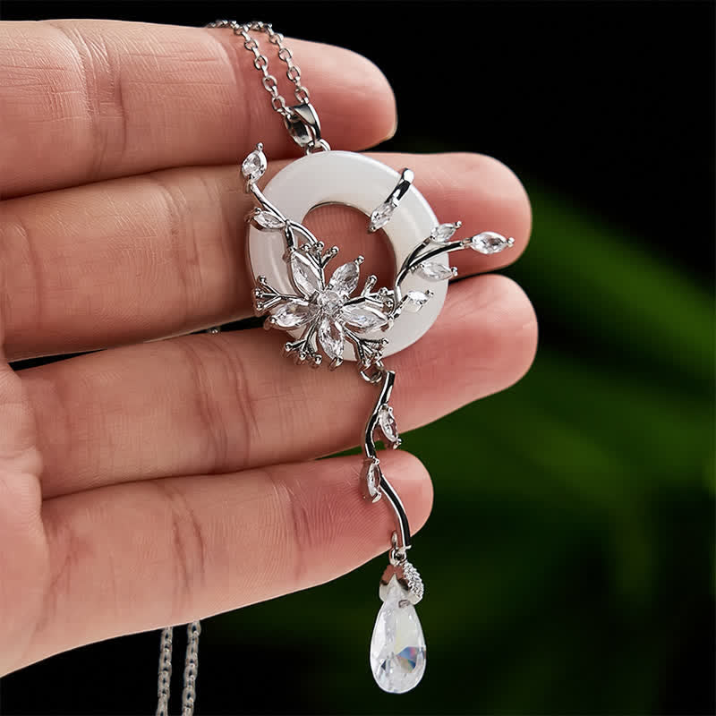 Buddha Stones Copper Peace Buckle Elegant Titanium Steel Chain Necklace - image 13
