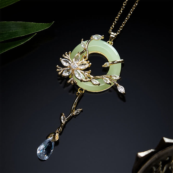 Buddha Stones Copper Peace Buckle Elegant Titanium Steel Chain Necklace - image 4