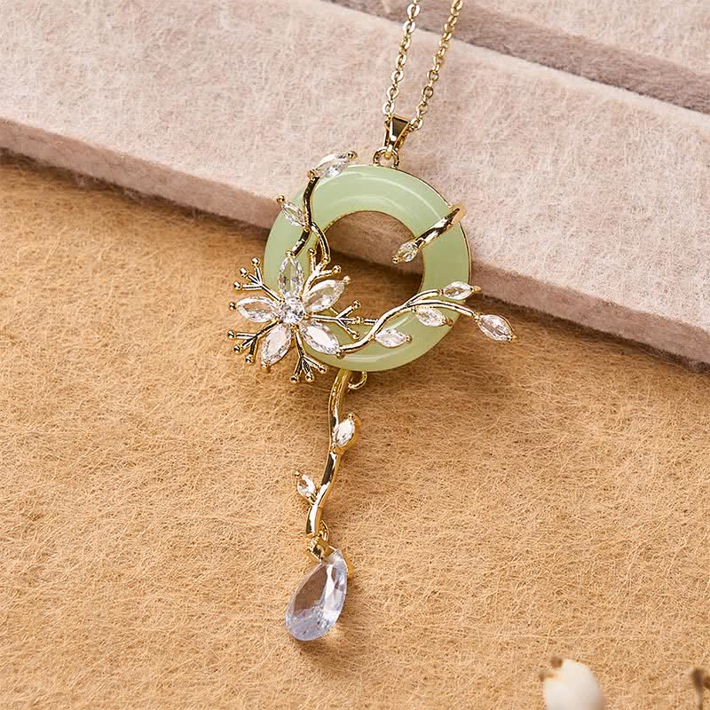 Buddha Stones Copper Peace Buckle Elegant Titanium Steel Chain Necklace - image 2