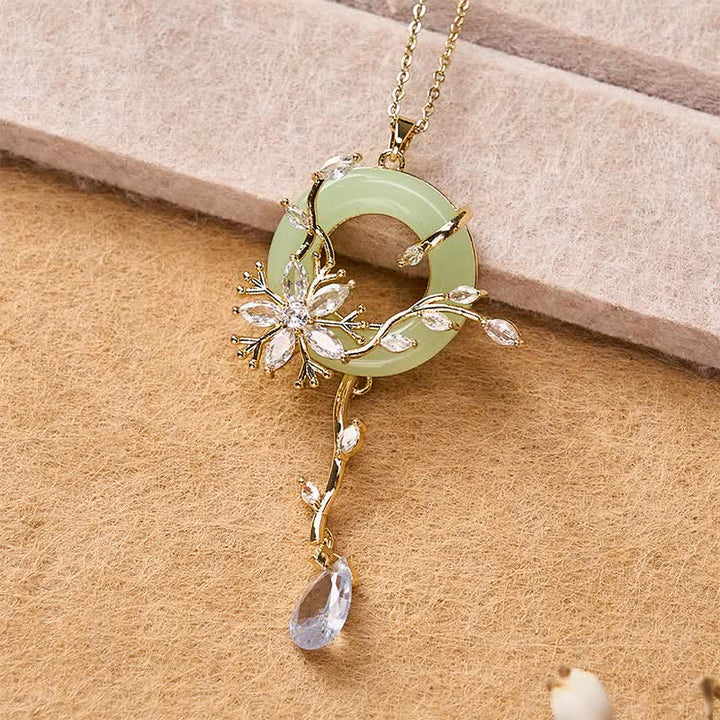 Buddha Stones Copper Peace Buckle Elegant Titanium Steel Chain Necklace - image 2
