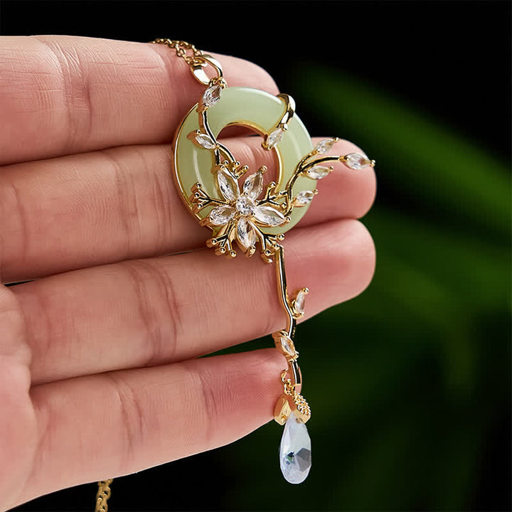 Buddha Stones Copper Peace Buckle Elegant Titanium Steel Chain Necklace - image 5